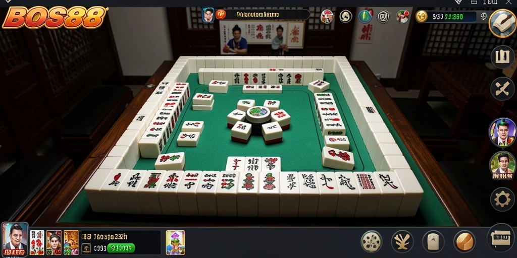 Tampilan gameplay menarik dari permainan Mahjong BOS88.