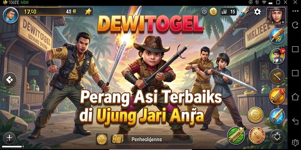 Tampilan gameplay mendebarkan dalam DEWITOGEL saat karakter bertempur.