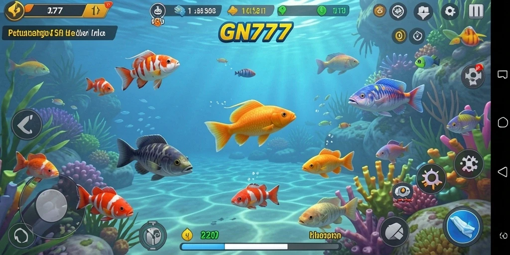 Tampilan seru dari gameplay Tembak Ikan di GN777.