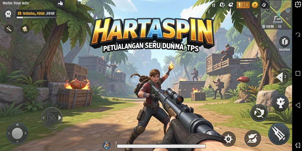 Tampilan gameplay HARTASPIN yang mendebarkan dan penuh aksi.