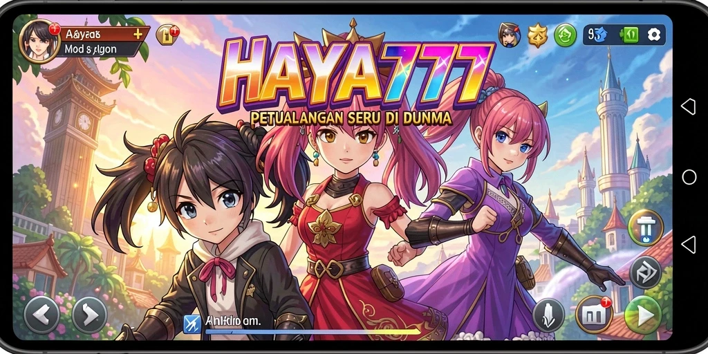 Screenshot utama HAYA777 menampilkan aksi seru dalam dunia anime.
