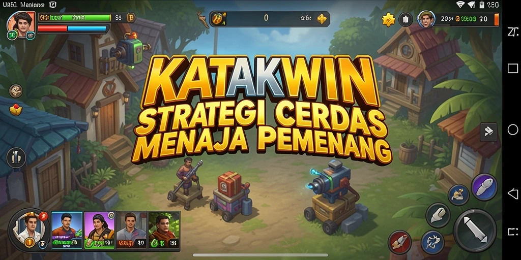 Screenshot KATAKWIN menunjukkan aksi gameplay strategi yang mendebarkan.