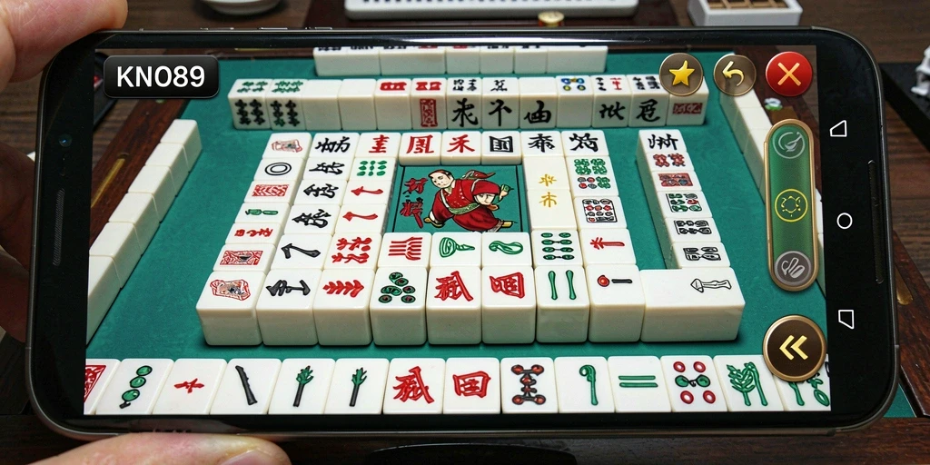 Tampilan gameplay KNO89 dengan berbagai ubin Mahjong yang menarik.