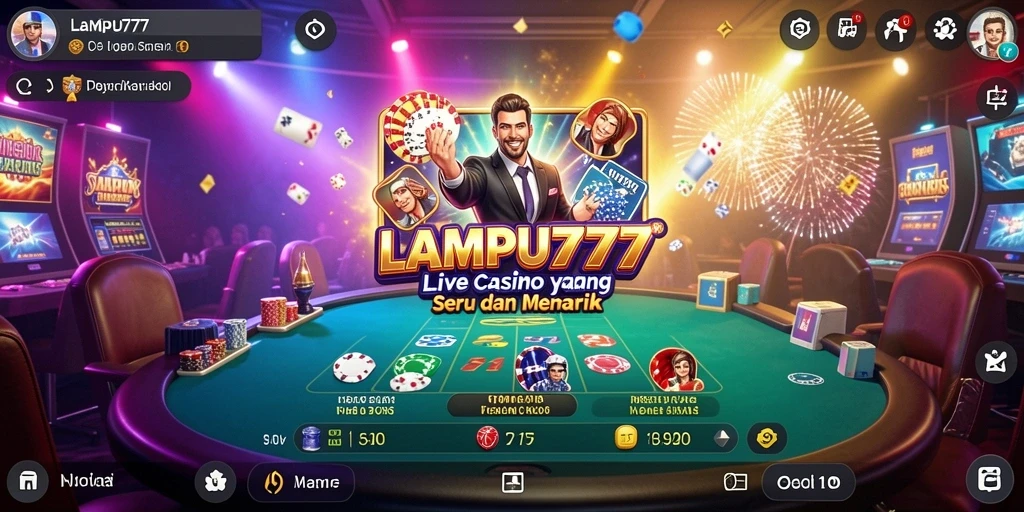 Tampilan gameplay Live Casino yang mendebarkan di LAMPU777.