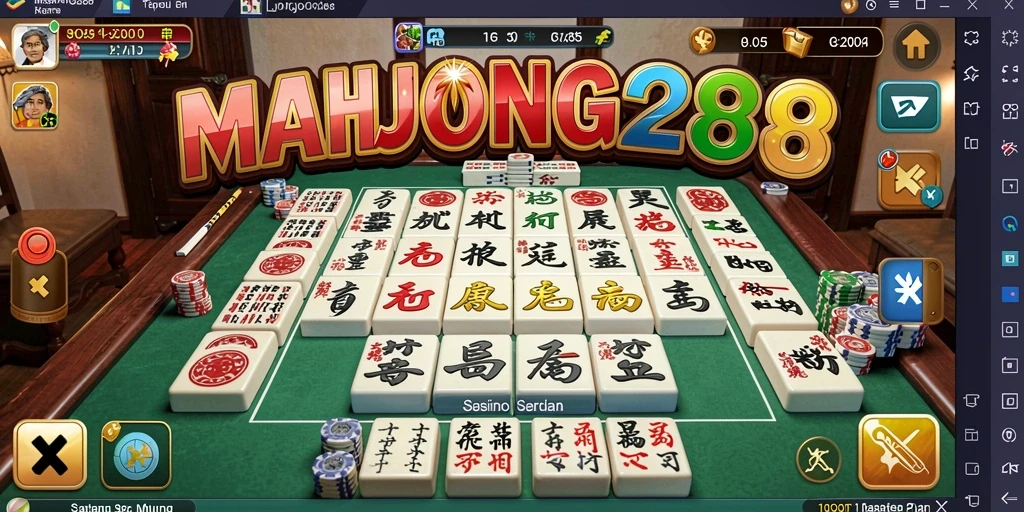 Screenshot gameplay MAHJONG288 menampilkan aksi seru permainan Kasino.