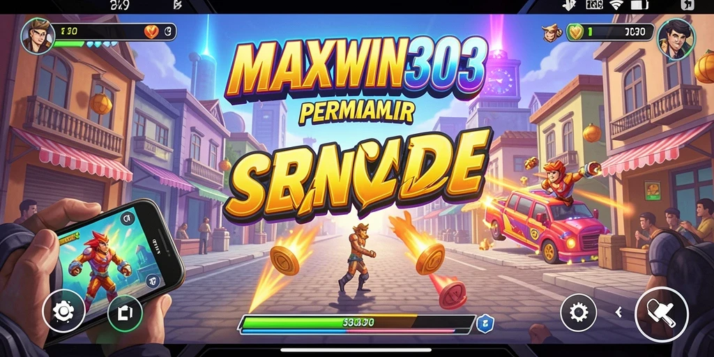 Tampilan gameplay menarik dari MAXWIN303 dalam suasana arcade.