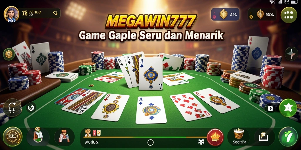 Tampilan seru gameplay Gaple MEGAWIN777 dengan pemain berinteraksi.