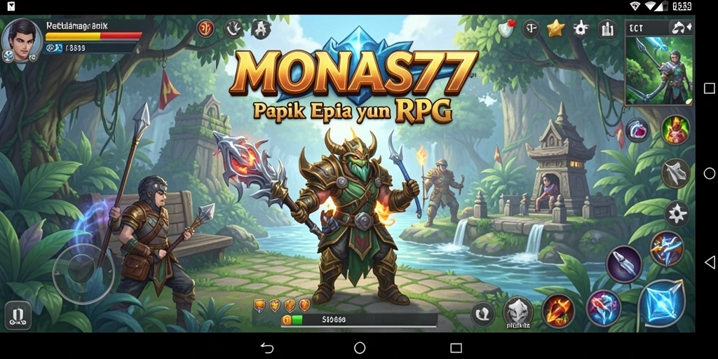 Tampilan screenshot menampilkan pertarungan epik dalam <strong>MONAS77</strong>.