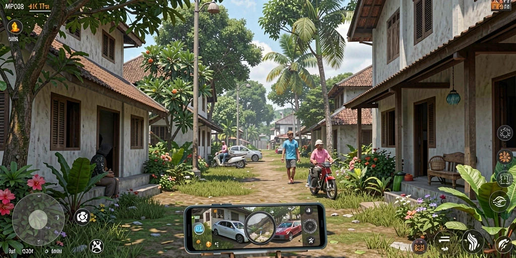 Gameplay realistis dari MPO08 yang menggambarkan kehidupan sehari-hari.