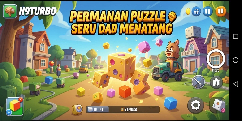 Tampilan gameplay N9TURBO dengan tantangan Puzzle menarik.