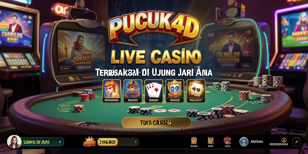 Screenshot menunjukkan dealer langsung dan gameplay interaktif di PUCUK4D.