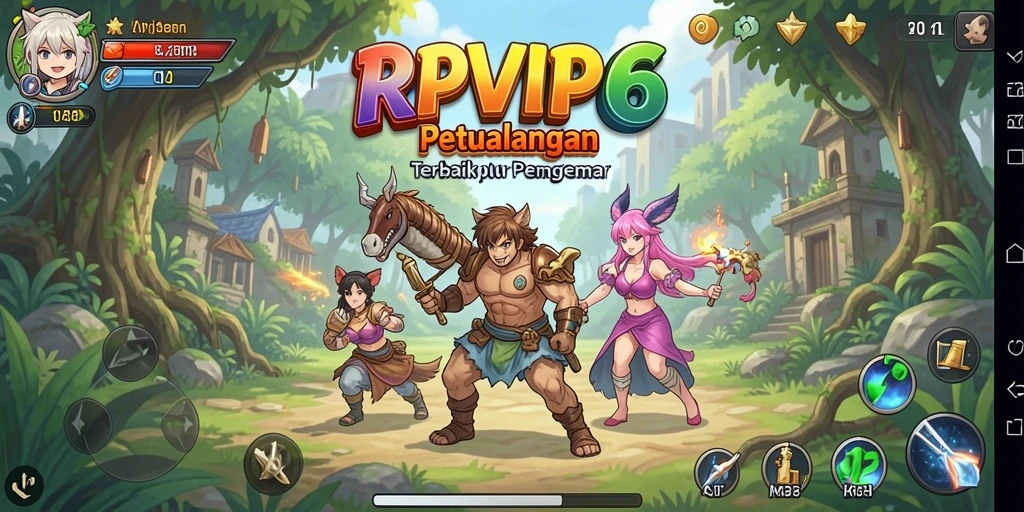 Tampilan gameplay RPVIP6 yang menakjubkan dengan aksi anime.