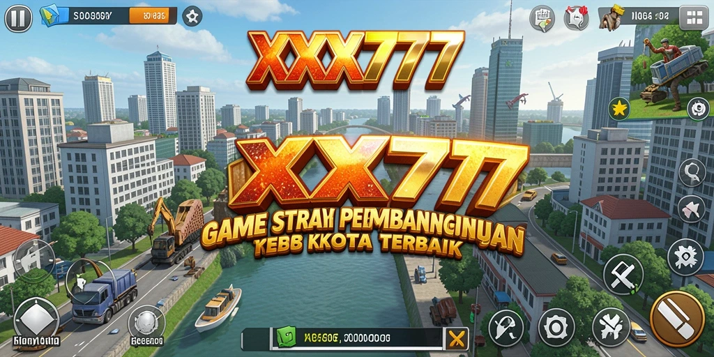 Screenshot gameplay menunjukkan pembangunan kota yang dinamis dan interaktif.
